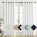 NICETOWN 100% Absolutely Blackout Linen Curtains with Thermal Insulated Liner, Greyish White, 62" Wide, 120" Length Energy Saving Curtains for Living Room 2 Panels Set, Vertical Blinds