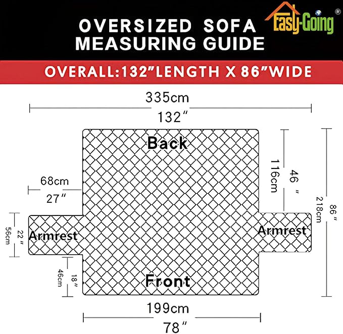 Easy-Going Reversible Oversized Couch Cover for 3 Cushion Couch Sofa Cover for Dogs Water Resistant Furniture Protector Cover with Foam Sticks for Pet (Oversized Sofa, Greyish Green/Beige)