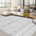 Nakagishi 6x9 Area Rugs Living Room: Washable Boho Large Neutral Soft Farmhouse Rug Stain Resistant Modern Indoor Floor Non-Slip Carpet for Bedroom Nursery Kids Office Dining Room Dorm- Dark Grey