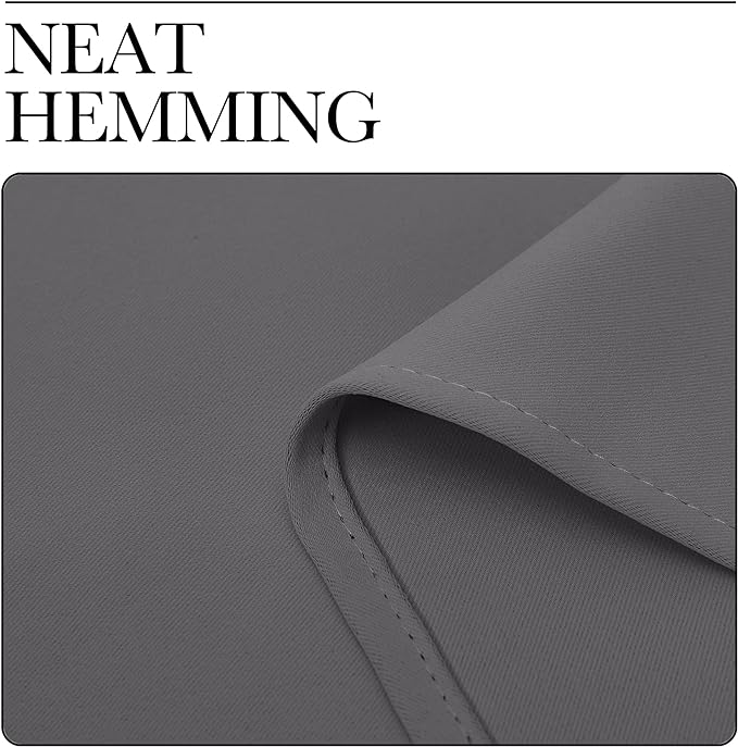 NICETOWN Grey Blackout Curtain Panels 48 inch Long Set of 2 for Bedroom, Thermal Insulated Grommet Top Light Blocking Draperies and Drapes for Basement (W34)
