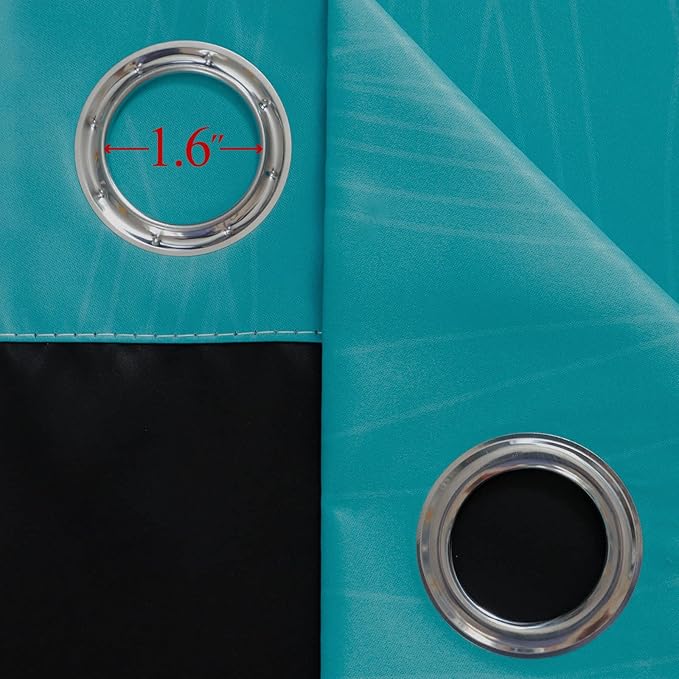 Estelar Textiler Ombre Teal and Purple Blackout Curtains 72 Inch Length 2 panels, Grommet Thermal Insulated Gradient Drapes for Kids Room, Full Light Blocking Blackout Curtains for Bedroom, 42x72 Inch