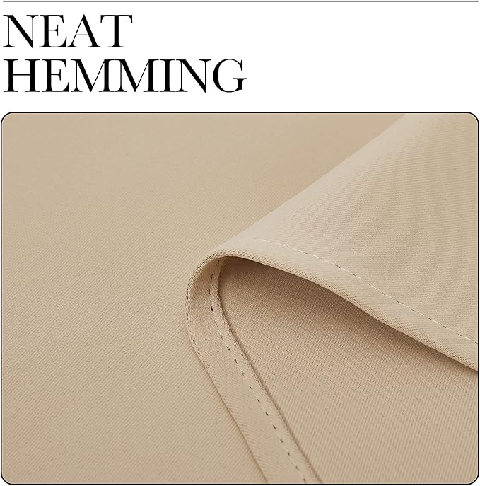 NICETOWN Room Darkening Curtains for Bedroom - Triple Weave Home Decoration Thermal Insulated Solid Window Drapes (Set of 2 Panels, 42 x 63 Inch, Biscotti Beige)