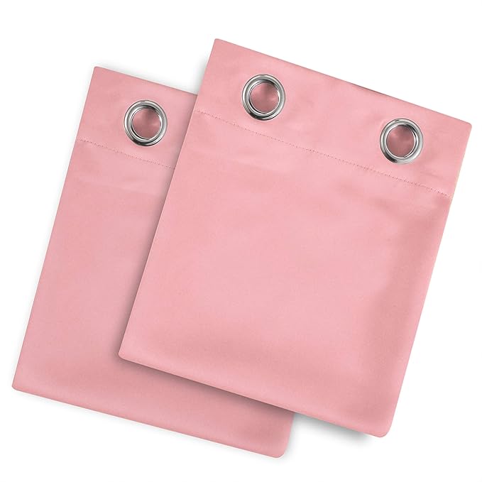 LEMOMO Baby Pink Bedroom Blackout Curtains/52 x 84 Inch Long/Set of 2 Curtain Panels/Thermal Insulated Room Darkening Curtains for Bedroom