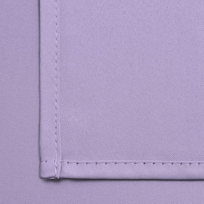Yakamok Lilac Blackout Drapes for Bedroom - Light Blocking Grommet Top Curtains for Living Room(Lilac, 52Wx45L, 2 Panels)