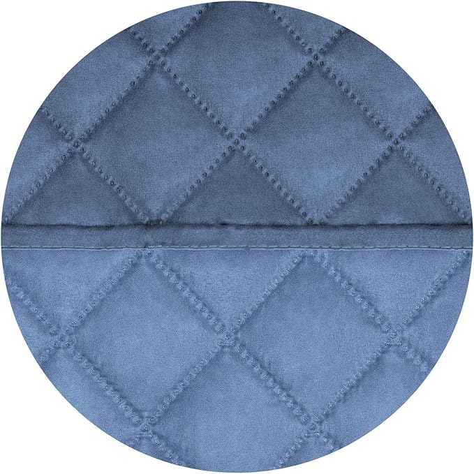 PureFit Reversible Quilted Sofa Cover, Water Resistant Slipcover Furniture Protector, Washable Couch Cover with Non Slip and Elastic Straps for Kids, Dogs, Pets (Loveseat, Dark Blue/Light Blue)