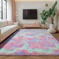ONASAR Rainbow Area Rugs for Living Room, 5x8 Fluffy Girls Bedroom Rug, Indoor Ultra Soft Plush Shaggy Large Floor Carpets for Nursery Kids Baby Boys Teen Dorm Playroom Home Decor Aesthetic