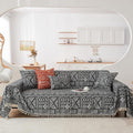 HANDONTIME Sofa Covers Boho Couch Cover for 3 Cushion Couch Sofa Geometric Couch Cover for Living Room Pet Sofa Slipcovers Couch Protector for Dogs Aesthetic Cushion Cover, Black/White