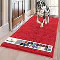 Muddy Mat® | Super Absorbent Door Mat Indoor, Microfiber Quick Dry Chenille Entryway Rug, Non-Slip Front Door Mat, Indoor Mats for Entryway, Machine Washable Pet Rug, Red 36"x72"