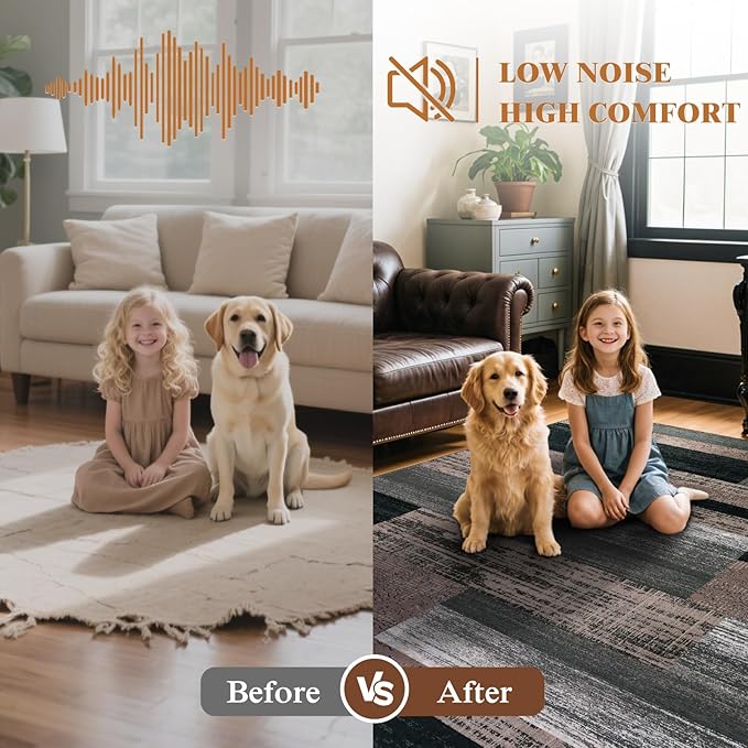 LIANLAM 3x5 Washable Area Rugs for Living Room and Bedroom, Vintage Checkered Pattern Non-Slip Carpet, Stain Resistant Low Pile Soft Rug for Dining Room,Office,Nursery,Kids Room(3x5,Chocolate)