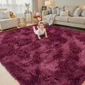 Rugs for Living Room 6x9, Alfombras para Salas Shag Large Plush Soft Area Rug, Shaggy Carpets for Bedroom, Kids Boys Girls Home Decor Aesthetic(Burgundy, 6 x 9)