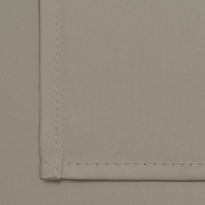 Yakamok Premium Room Darkening Thermal Insulated Curtains for Bedroom/Living Room - Classic Grommet Top (2 Panels, Taupe, 38 Inch by 84 Inch)