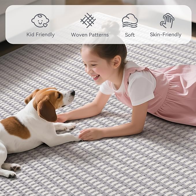 YDKGL 2x3 ft Indoor Door Mat Entryway Rug Non Slip Woven Washable Area Rugs Kitchen Mats for Floor, Front Entry Rug Entrance Doormat for Hall Porch Bathroom Kitchen Bedroom, Easy Clean, Gray 24"x36"