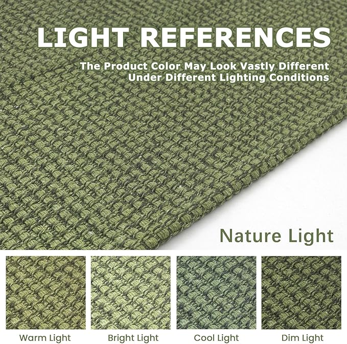 KOZYFLY Extra Long Runners for Hallways 3x18 ft Washable Kitchen Runner Non Slip Rubber Backed Hallway Rug Cotton Entryway Runner Rug Floor Carpet for Indoor Hall, Kitchen, Bright Green/Earthy Green