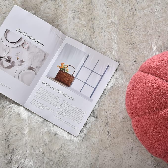 Latepis Rugs for Living Room Faux Fur Rug 5x6.7 White with Grey Tips Washable Sheepskin Rugs Bedside Shag Rug for Bedroom Dorm Home Decor Rectangle