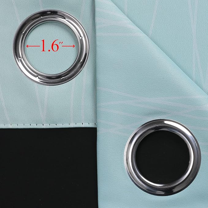 Estelar Textiler Aqua and Beige Ombre Blackout Curtains 72 Inches Length for Bedroom, Thermal Insulated Light Blocking Grommet Gradient Blackout Drapes for Living Room, 42Wx72L, 2 Panels