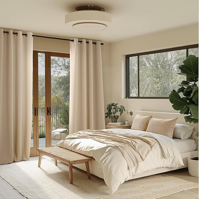 NICETOWN Room Darkening Draperies Curtains Panels, 2 Panels Biscotti Beige W52 x L84