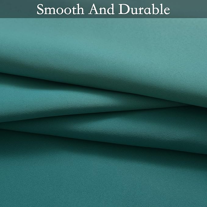 SimpleHome Ombre Room Darkening Curtains for Bedroom, Gradient Grey White to Teal Light Blocking Thermal Insulated Grommet Window Curtains/Drapes for Living Room,2 Panels, 52x72 inches Length