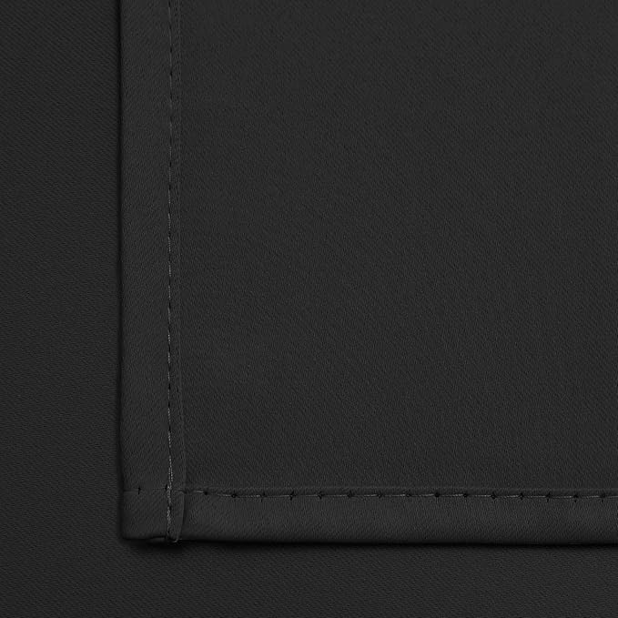 Yakamok Room Darkening Grommet Window Drapes Thermal Insulated Light Blocking Blackout Curtains for Bedroom(Black,38Wx63L,2 Panels)
