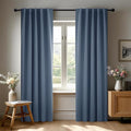 Deconovo Blackout Curtains, Thermal Insulated, W42 x L72 2 Panels, Back Tab, Machine Washable, Room-Darkening Drapes for Bedroom/Living Room Stone Blue