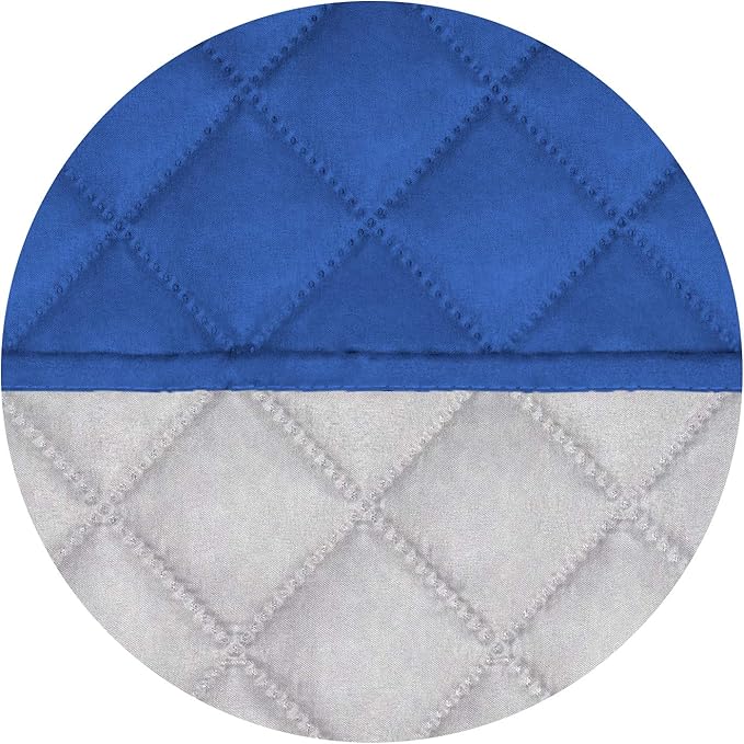 PureFit Reversible Quilted Sofa Cover, Water Resistant Slipcover Furniture Protector, Washable Couch Cover with Non Slip Foam and Elastic Straps for Kids, Pets (Chair, Classic Blue/Ivory), Small