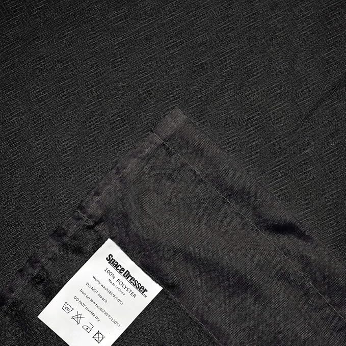 SpaceDresser Black Sheer Curtains 4 Panels Rod Pocket Semi-Sheer Curtain 108 Inches Long Light Filtering Voile Window Drapes for Bedroom Living Room Kitchen, Each 52W x 108L
