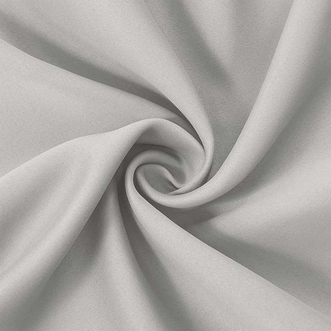 LEMOMO Blackout Curtains 52 x 108 inch/Light Grey Curtains Set of 2 Panels/Thermal Insulated Room Darkening Bedroom Curtains