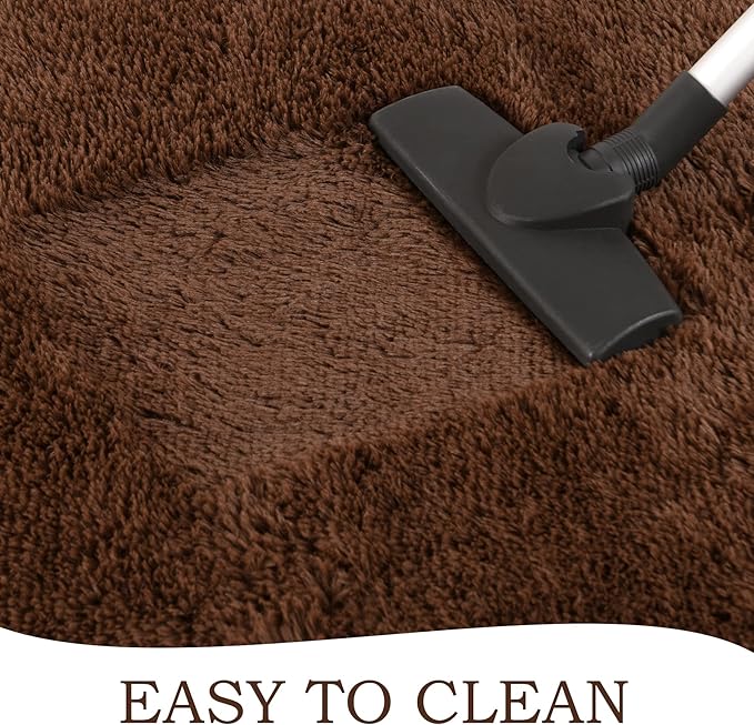 Chicrug Soft Runner Rug for Bedroom Living Room Plush Fluffy Rug 2x10 Feet, Shag Furry Runner Carpet Non Shedding for Nursery Children Kids Girls Room Home Decorative, Coffee