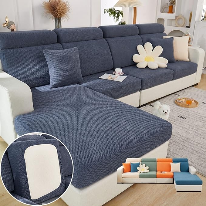 Soothing Home Sofa Covers, Sofa Hero Covers, Wear-Resistant Universal Couch Covers Washable Stretch Sectional Couch Cushion Covers (Metal Grey,Pillow Cover)