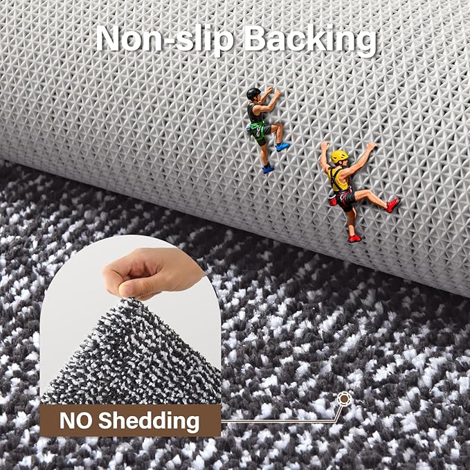 60x24 Long Bathroom Rugs Washable Non Slip, Dark Grey Bath Mat for Bathroom Floor Tub, Soft Absorbent Quick Dry Mats for Shower, Bathtub,Home Decor