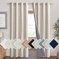NICETOWN Brich Vintage Open Linen Weave Flax Thermal Curtains, 100% Blackout Curtains 84 inches Long for Dining Room, Soundproof Window Treatment Drapes for Hall Room, 52" Wide Per Panel, Set of 2