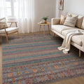 Nakagishi 7X9 Area Rugs Living Room: Washable Large Vintage Rug Neutral Non-Slip Soft Stain Resistant Indoor Carpet for Bedroom Nursery Dining Room Office Playroom - Multi Color