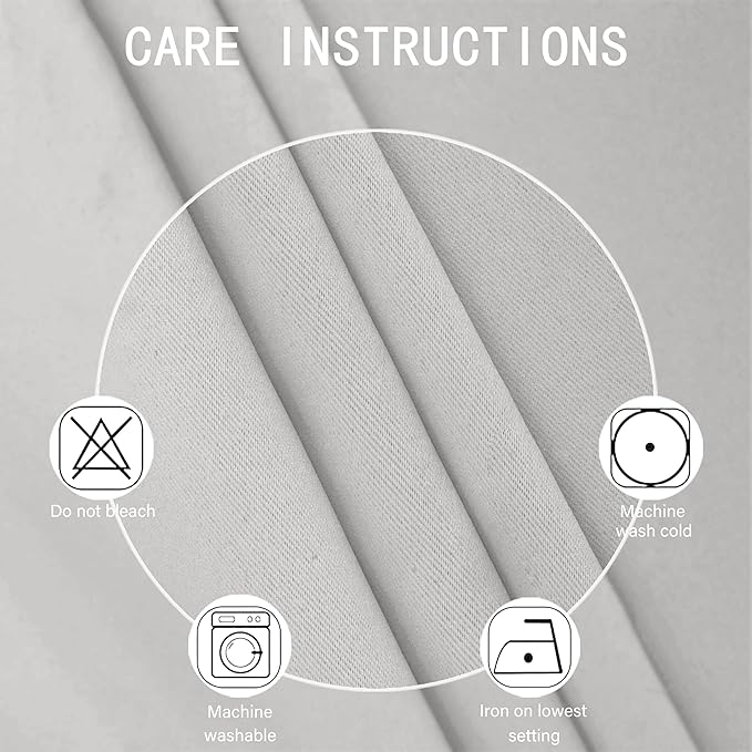 LEMOMO Blackout Curtains 42 x 84 inch/Light Grey Curtains Set of 2 Panels/Thermal Insulated Room Darkening Bedroom Curtains