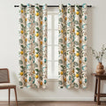 Topfinel Beige Floral Curtains 63 Inch Length 2 Panels Aesthetic Unique Rustic Thermal Insulated Noise Reducing Cottagecore Floral Flower Printed Modern Farmhouse Window Treatment