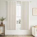 Guken Cream 100% Blackout Curtains 68 Inch Length 2 Panels Set for Living Room Bedroom Back Tab Thermal Insulated Black Out Linen Drapes Room Darkening Window Curtains