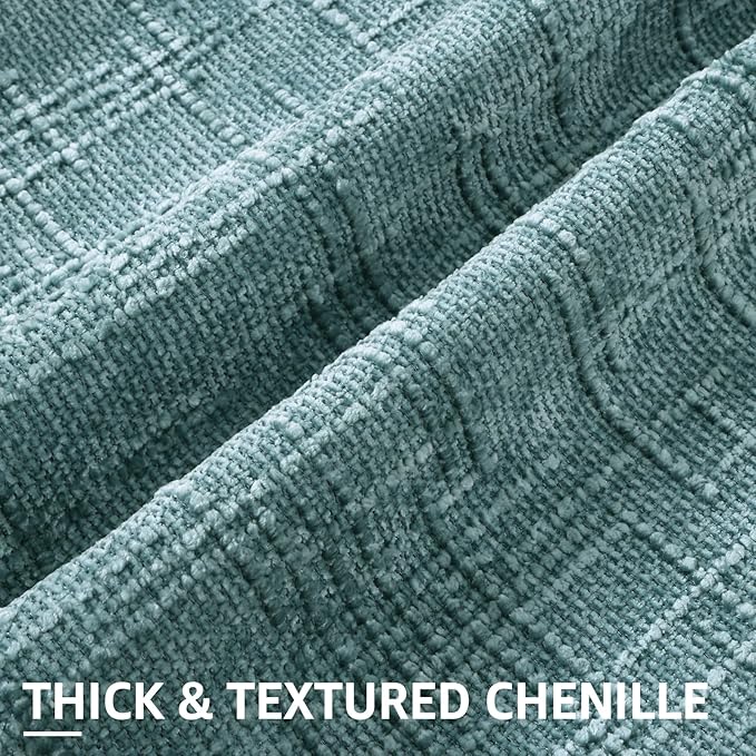 decorUhome Summer Teal Chenille Throw Pillow Covers 16x16 Set of 2 Textured Soft Cozy Slubby Couch Pillow Covers Modern Farmhouse Boho Decorative Pillow Cases for Bed Sofa Living Room