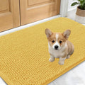 OLANLY Dog Door Mat for Muddy Paws 30x17, Absorbs Moisture and Dirt, Absorbent Non-Slip Washable Doormat, Quick Dry Chenille Mud Mat for Dogs, Entry Indoor Entryway Carpet for Inside Floor, Yellow