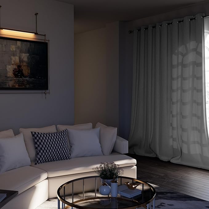 BGment Room Darkening Curtains 84 Inches Long - Grommet Thermal Insulated Drapes Window Treatment Curtains for Bedroom, 2 Panels, 52 x 84 Inch, Greyish White