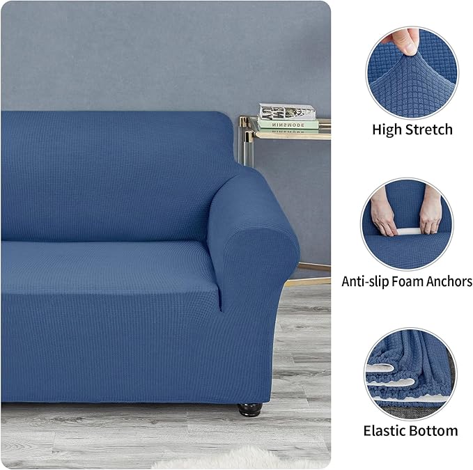 Joccun Stretch Loveseat Couch Cover, Water Repellent Sofa Slipcover for 2 Cushion Couch, Washable Furniture Protector Cover for Living Room