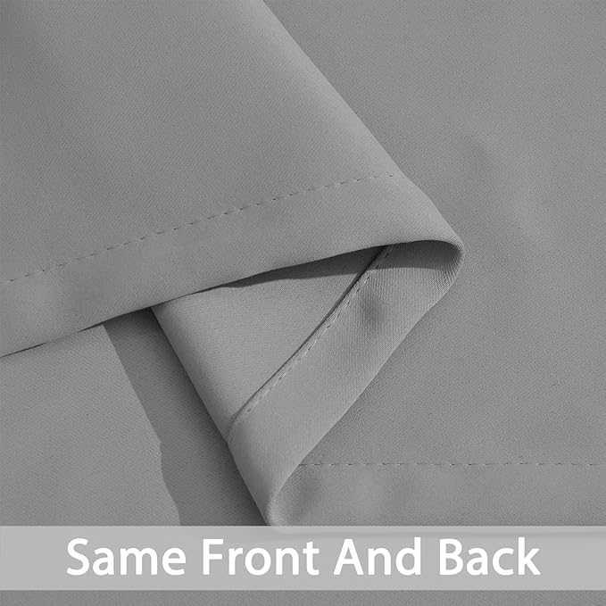 Yakamok Dove Grey Room Darking 108 Inch Length 2 Panel Sets for Livingroom Dining Room Darkening Thermal Insulated Bay Window Hotel Modern Elegant Black Out Sunblock Curtins/Bedroom,52 x 108 Inches
