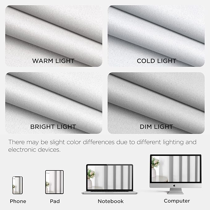 Joydeco Blackout Patio Sliding Door Curtains 90 Inches Long, Grommet Privacy Room Divider Curtains, Extra Wide Thermal Blackout Drapes for Bedroom Living Room (Pure White, 60Wx90L, 1 Panel)