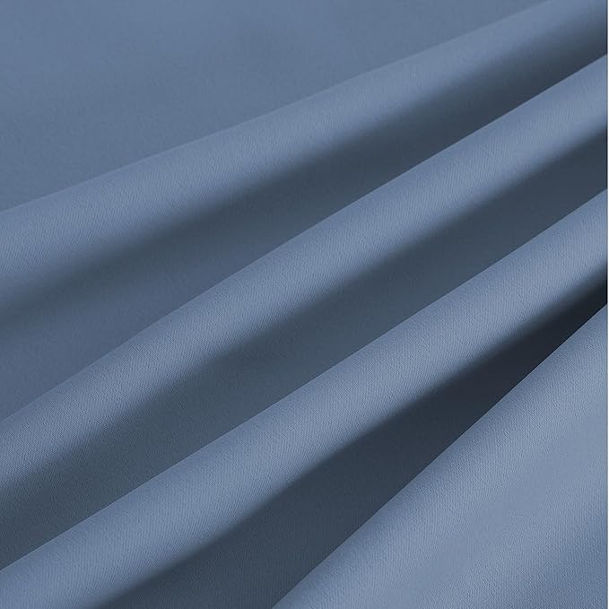 NICETOWN Room Darkening Draperies Curtains Panels, 2 Panels Stone Blue W52 x L108