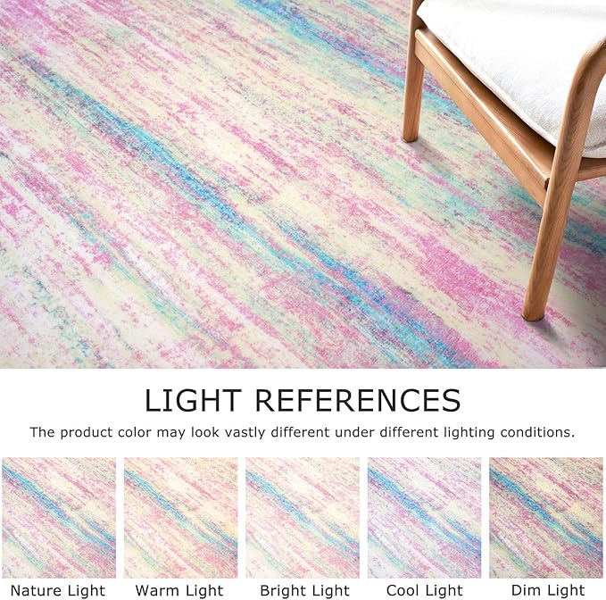 KOZYFLY Modern Abstract Runner Rug 2x6 Multi Pink Runners for Hallways Kitchen Rug Non Slip Washable Carpet Rug Runner Laundry Mat with Soft Low Pile for Entryway Bathroom Bedroom Kitchen