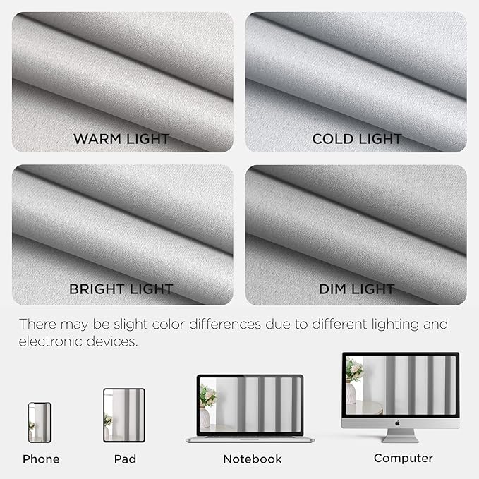 Joydeco Blackout Door Curtain for Doorway Privacy 108 Inches Long, Grommet Closet Curtain for Open Closet, Room Divider for Bedroom Living Room (Greyish White 52Wx108L, 1 Panel)