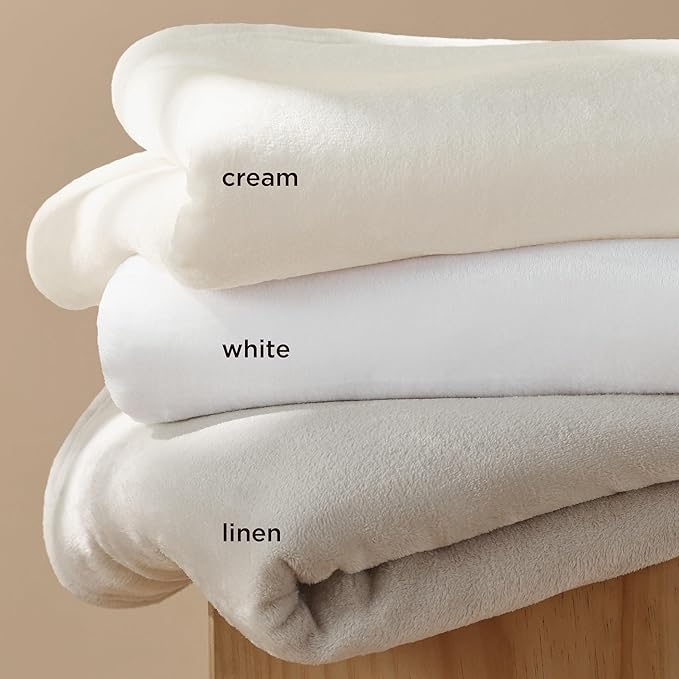 Bedsure GentleSoft Bedding Fleece Blanket for Girls and Boys - Soft Cozy Cute Small Throw Blankets for Travel, 43x55 Inches, Linen