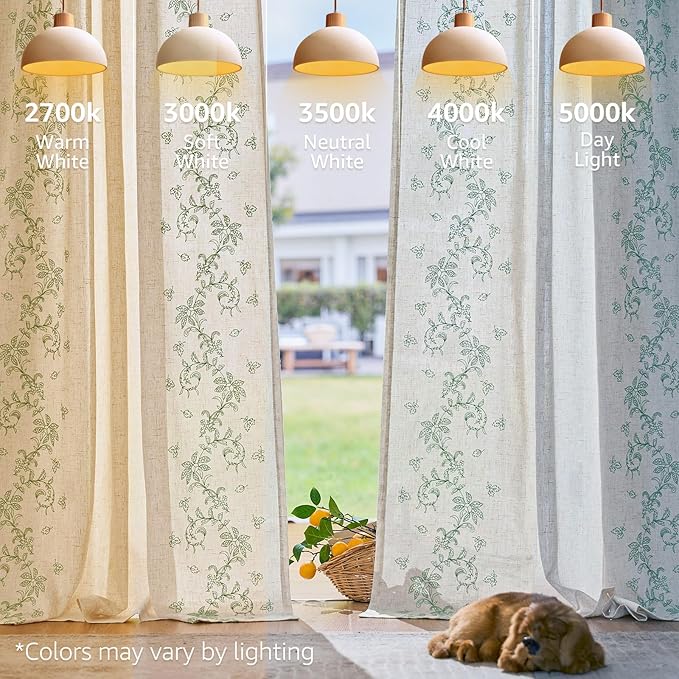 jinchan Evelyn Embroidered Linen Curtains for Living Room Farmhouse Floral Curtains for Bedroom Semi Sheer Light Filtering Window Drapes Rod Pocket Back Tab 2 Panels W50 x L96 Sage Green