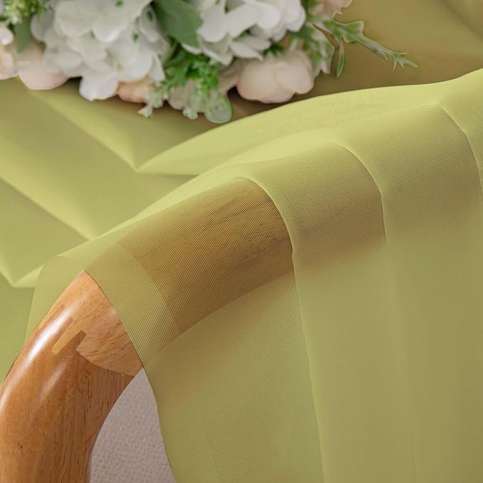 Chyhomenyc Lemon Sheer Curtains 30 inch Length 2 Panels, Light Filtering Voile Rod Pocket Short Window Curtians for Bathroom Living Room Farmhouse Small Windows, 42Wx30L inches