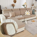 Couch Cushion Covers for Sofa Couch Covers Wear-Resistant Universal Sofa Cover Washable Stretch for Sectional Slipcovers (Texture-Light Coffee,Back Cover L)