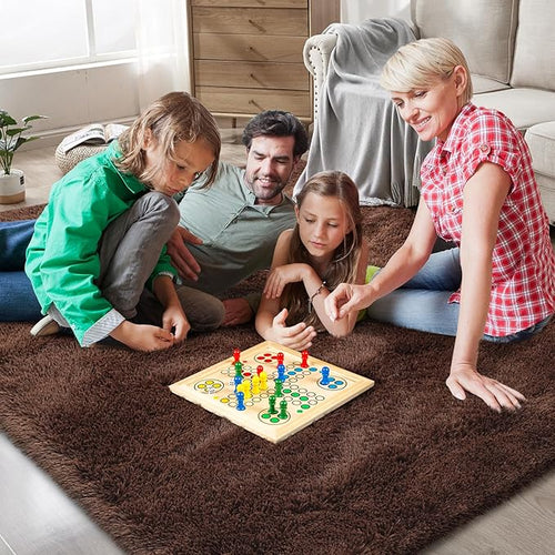 9X12 Large Area Rugs for Living Room Bedroom,Big Shag Rug for Bedroom Dorm,Soft Fluffy Indoor Carpet Nursery Rugs for Kids Girls Room Home Decor (Brown, 9X12 Feet)