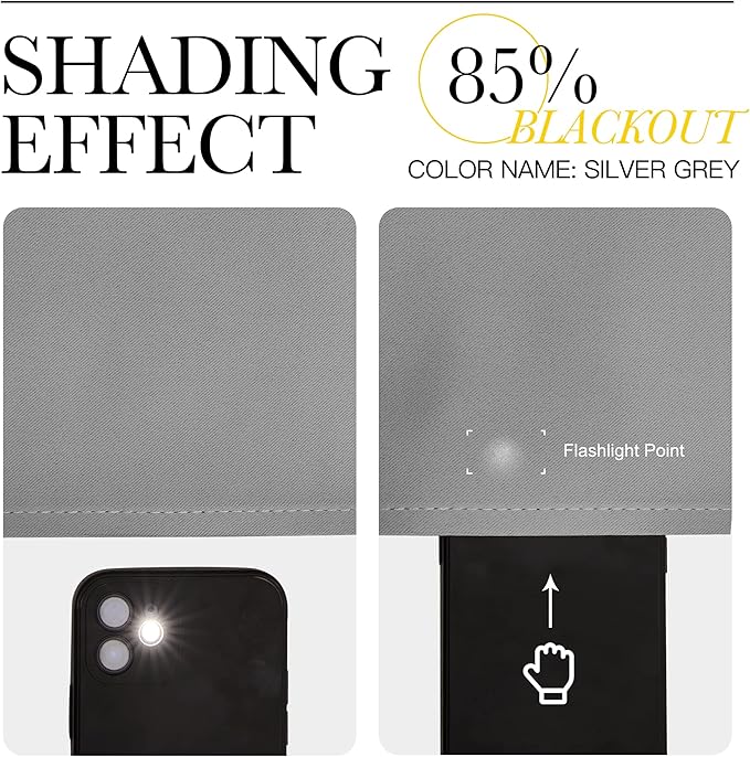NICETOWN Living Room Curtains for Window - Energy Efficient & Noise Reducing Thermal Insulated Rod Pocket Blackout Drapes/Draperies for Living Room (Silver Grey, 2 Panels, W52 inches x L95 inches)
