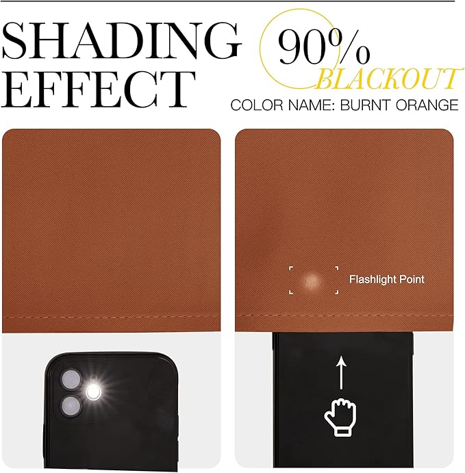 NICETOWN Bedroom Blackout Curtains 68 inches Long, Privacy and Thermal Insulated Blackout Drapes for Windows (Burnt Orange, 1 Pair, 42 x 68 inches)